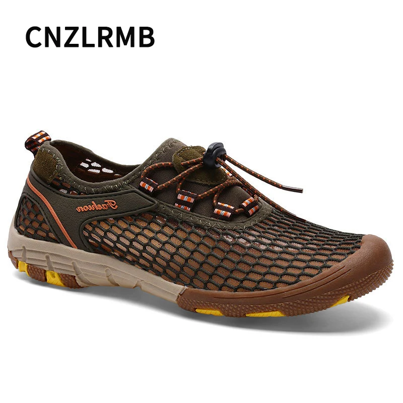 CNZLRMB Mesh Breathable Outdoor Anti-skid Hiking Shoes Men Trekking Mountain Climbing Sneakers Walking For Size 46 47 | Спорт и