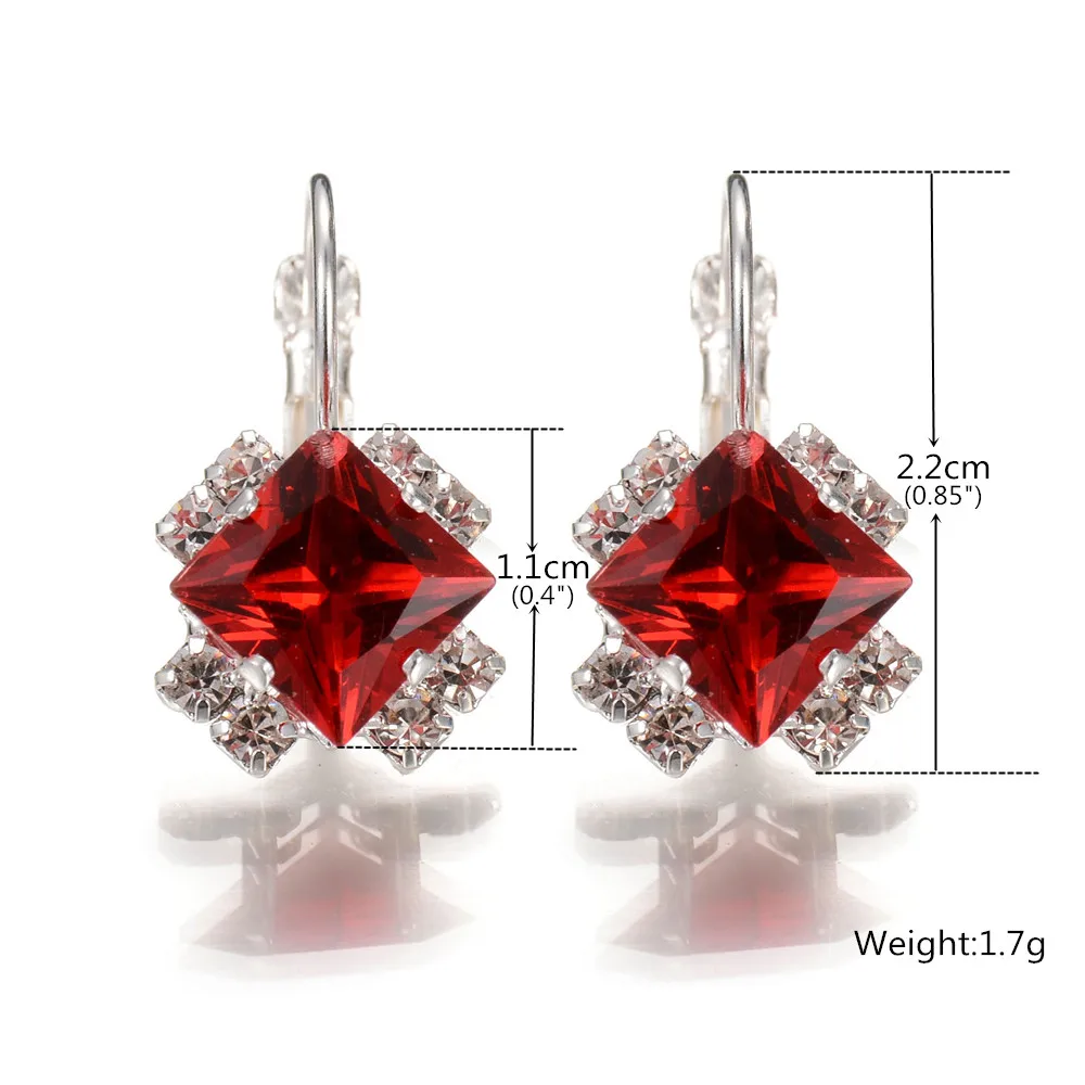 GEREIT Geometric Square Austrian Crystal Hoop Earrings Vintage Silver Statement For Women Cheap Small Boho Brincos 2018 | Украшения и