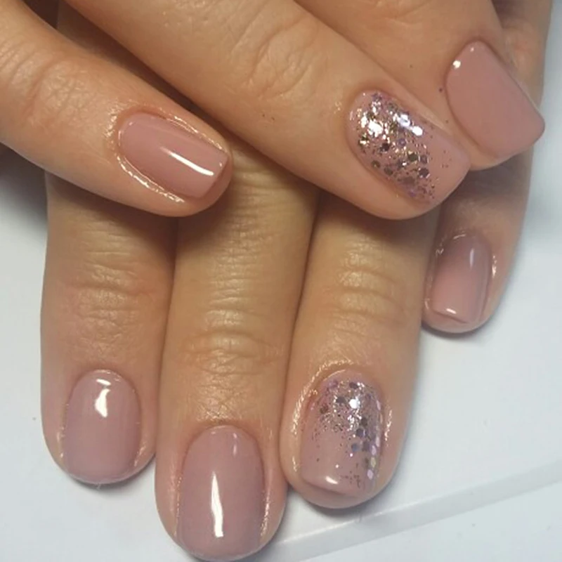 Набор из 4 коробок с разноцветными блестками для дизайна ногтей шестигранный