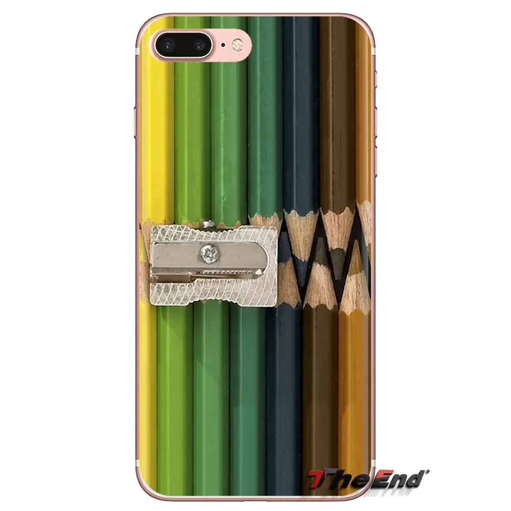 Colored pencils Transparent Soft Cases Covers For Samsung Galaxy S3 S4 S5 Mini S6 S7 Edge S8 S9 S10 Plus Note 3 4 5 8 9 |