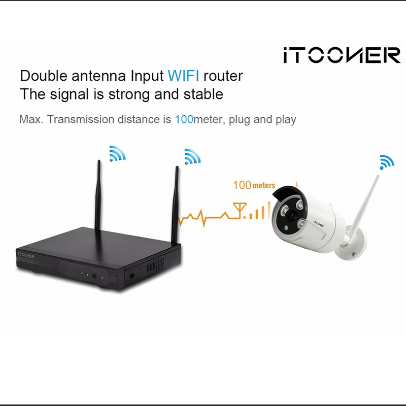 Домашняя камера безопасности CCTV система Беспроводной NVR 8CH IP комплект P2P ИК Ночное