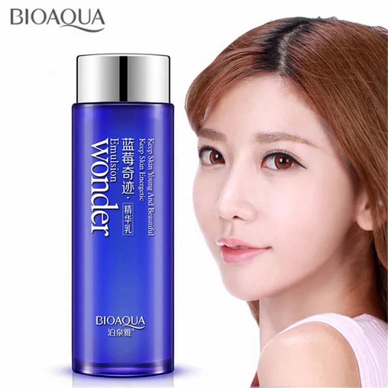 

BIOAQUA 250ml Blueberry Essence Emulsion Moisturizing Nourish Anti-Aging Brighten Skin Shrink Pores Wrinkle Removal Face Care