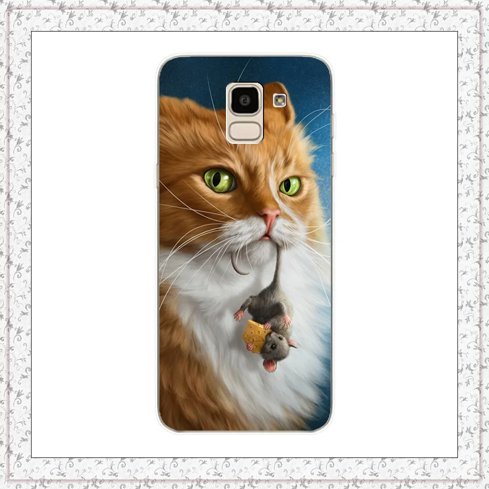 Catch a mouse Для samsung Galaxy J6 J4 J8 A6 A8 Чехол Мягкий силиконовый чехол для samsung J 4 6 8 плюс j 400 415 610 600 810 530 F - Цвет: Catch a mouse