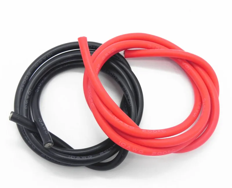 5 наборов/партия силиконовый кабель длиной 1 м 8AWG 0 черный + м|copper cable|silicone wire cablewire