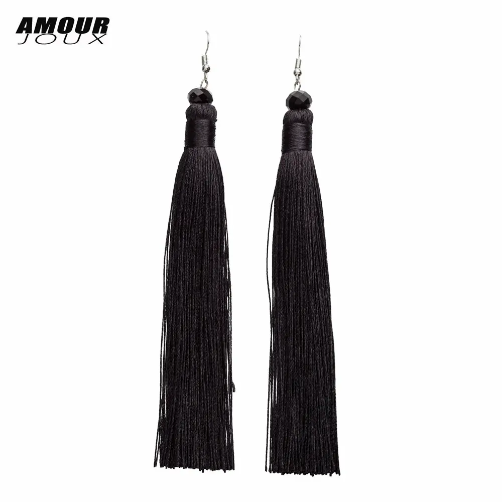 AMOURJOUX Ethnic 13.5cm Very Long Tassels Vintage Dangling Earrings For Women Female Drop Earring | Украшения и аксессуары