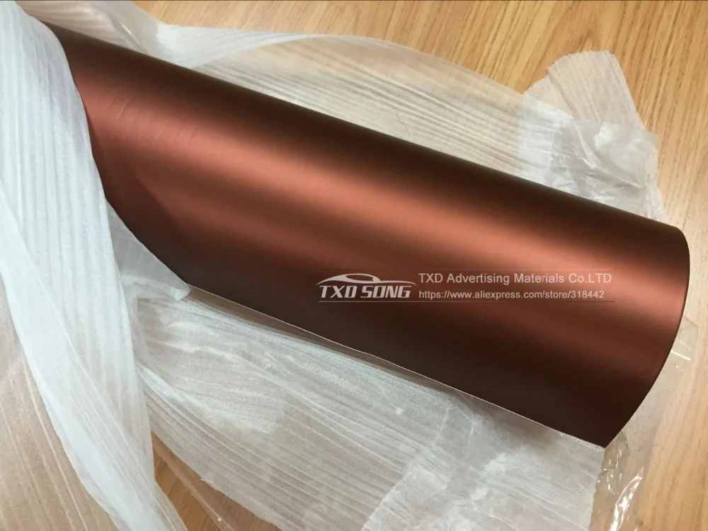 Хромированная пленка для автомобиля матовая виниловая металлик коричневый