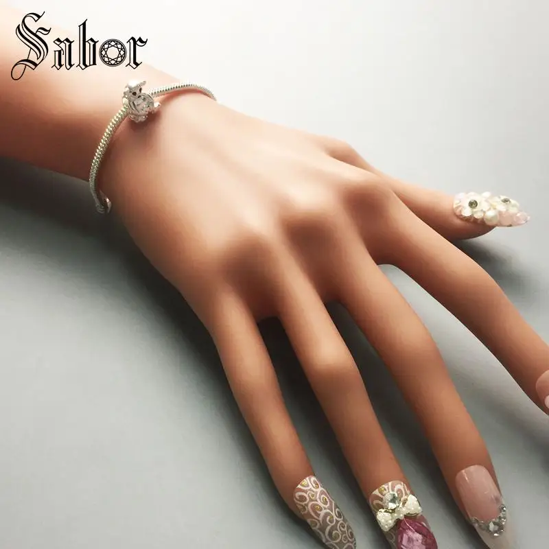 Мужские DIY бусы Медведь Шарм 2020 Новый серебряный цвет ювелирные изделия милый