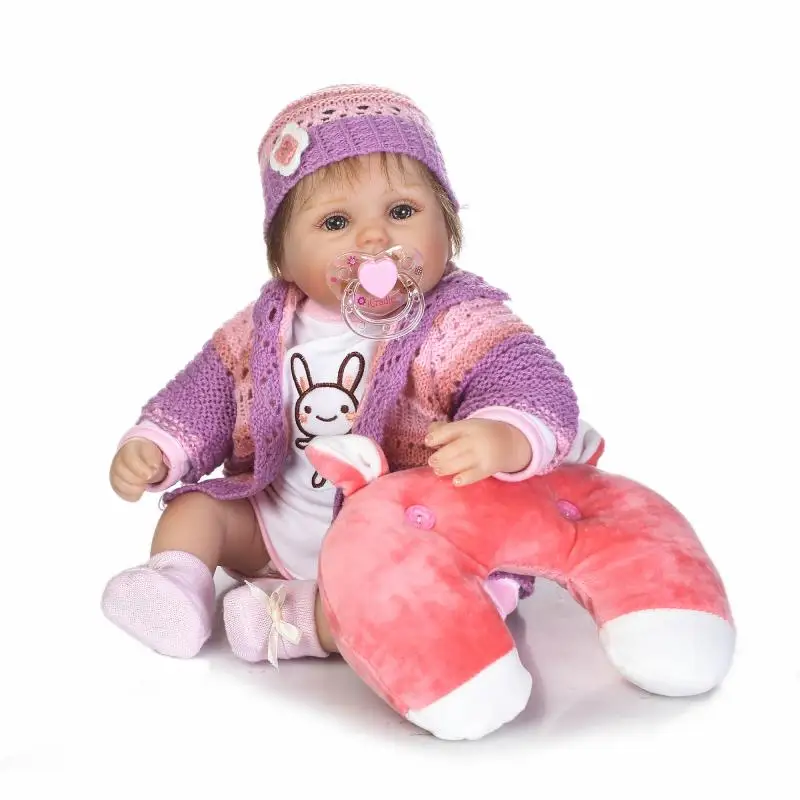 

42cm Soft Cloth Body Silicone Reborn Doll Bonecas Baby Reborn Realistic Magnetic Pacifier Bebe Doll Reborn for Girl Gift