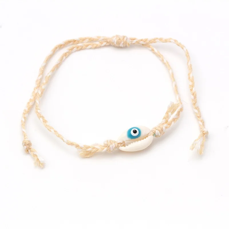 Lucky Evil Eye браслеты из ракушек 6 цветов плетёный браслет ручной работы плетеная Турецкая память для женщин и девочек ювелирные изделия EY6200