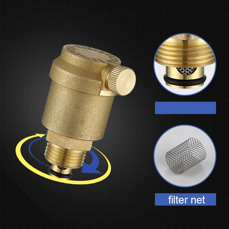 Brass Automatic Deflation Valve for Household water heating pipes Vent valve vertical/Elbow DN15/20/25 Floor Heating Systems |