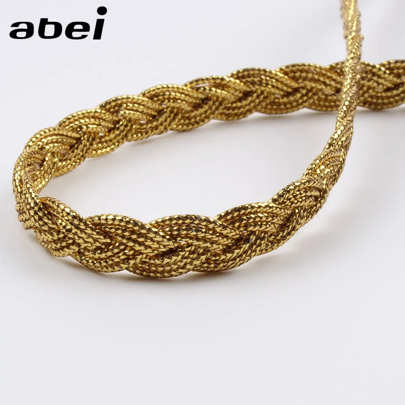 8 мм 10 ярдов золотистая серебристая блестящая кружевная лента для танцевальных