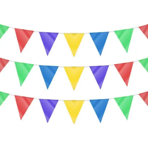 10 м многоцветный треугольник гигантский флаг Bunting гирлянда подвески-вымпелы