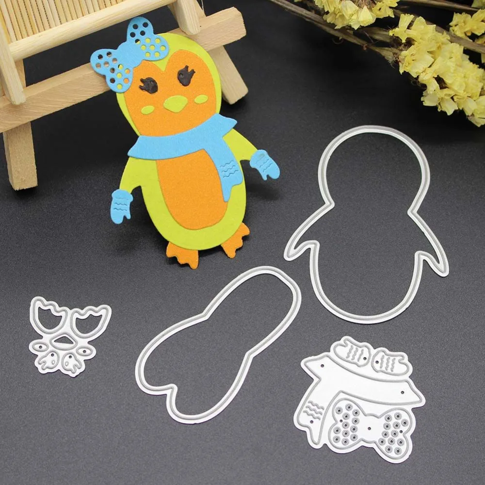 Рождество Пингвин Штанцевые формы для Скрапбукинг DIY Декор зима карты рукоделием