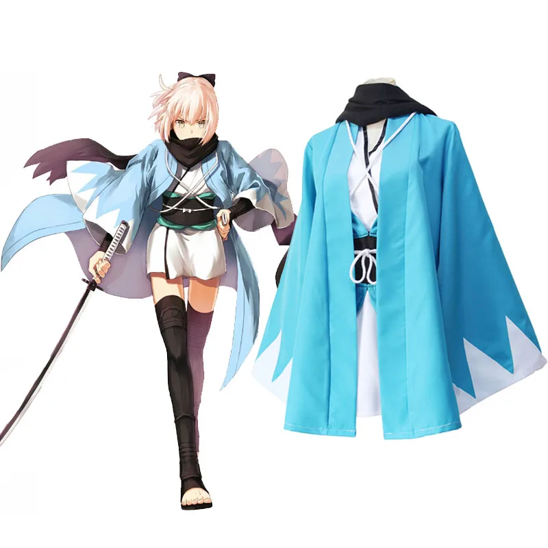 FGO Fate Stay Night Grand Order Cosplay Sakura Saber Okita Souji кимоно Униформа Хэллоуин Одежда для