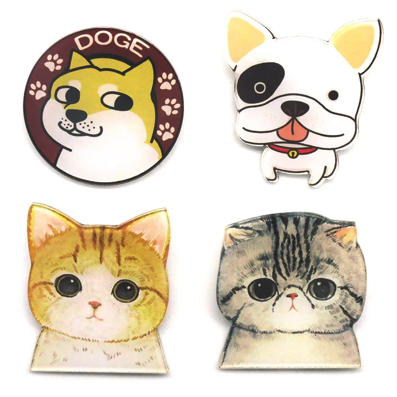 Модная Милая рубашка броши для одежды акрил Харадзюку значок амулеты животное