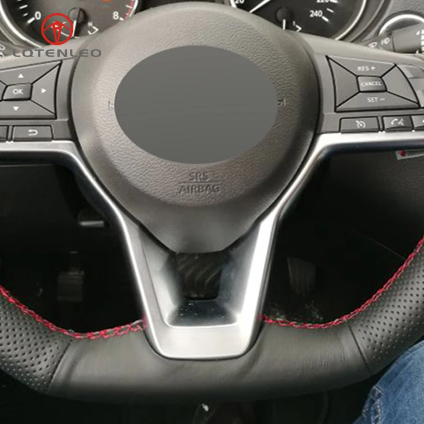 LQTENLEO черная искусственная кожа DIY чехол рулевого колеса автомобиля для Nissan X-Trail Qashqai Rogue Leaf Kicks Micra- марта