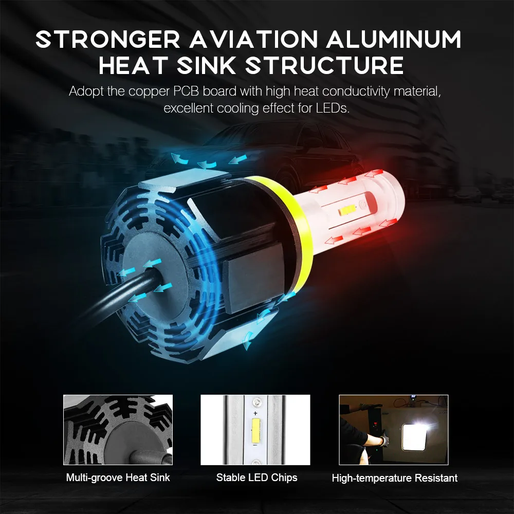 СВЕТОДИОДНЫЙ Автомобильный Фонарь NOVSIGHT H11 H4 H1 H3 H7 H13 H15 9005 9006 9007 D1 50 Вт 12000lm 6500K