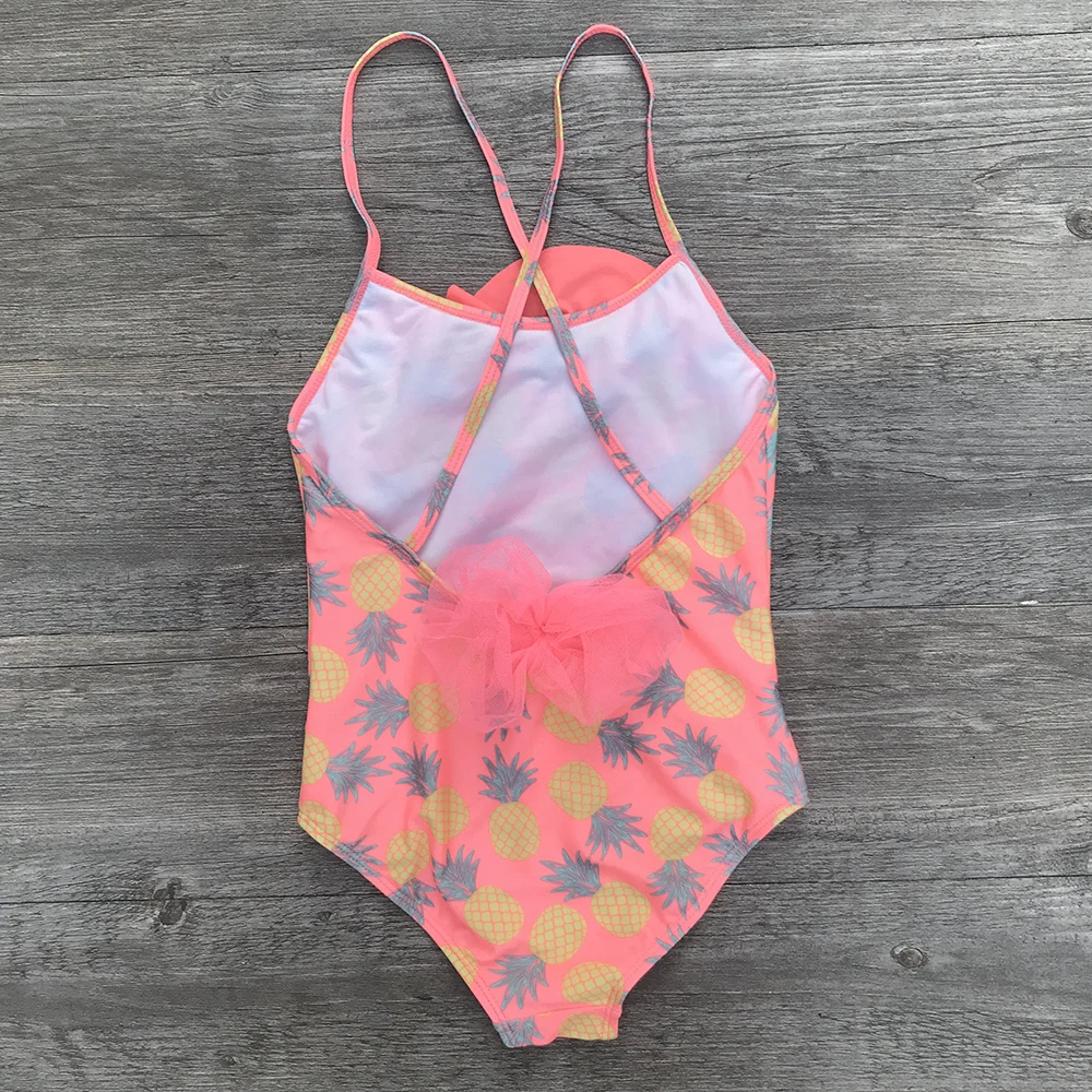 Цельный купальник с принтом ананаса для девочек 4 10 лет купальный костюм большим
