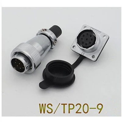 WS20-9F 1 комплект WS20 авиационным соединителем 2/3/4/5/6/7/9/12 штепселный Разъем гнездо мужской и женский авиации круговой Мощность Кабельный разъем - Цвет: WS20-9F