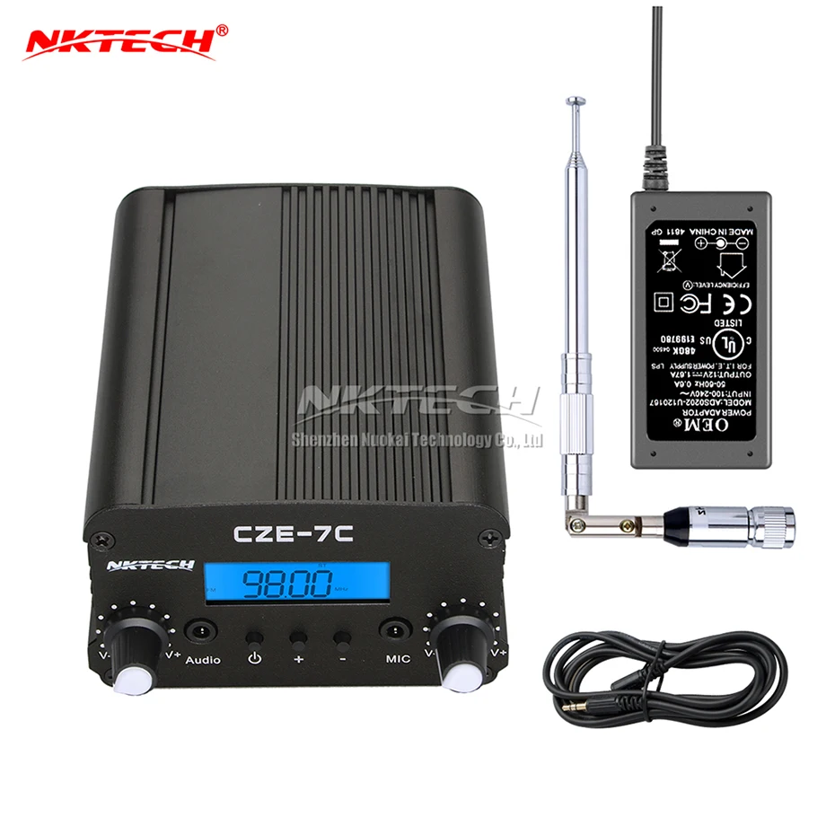 Nktech CEZ 7C 1 Вт/7 Вт 76 ~ 108 мГц Подсветка lcdstereo PLL fm передатчик Радио радиостанция +