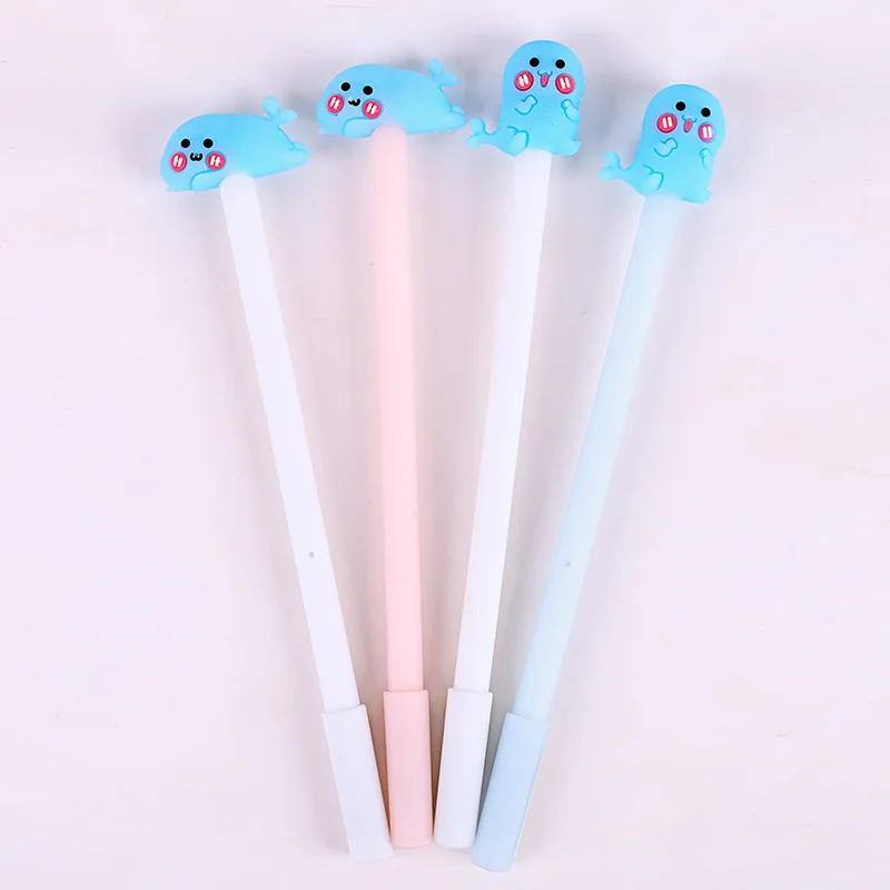

Fish Whale Silicone Head Gel Pen Rollerball Pen School Office Supply Student Stationery Writing Signing Tool Black Ink 0.5mm