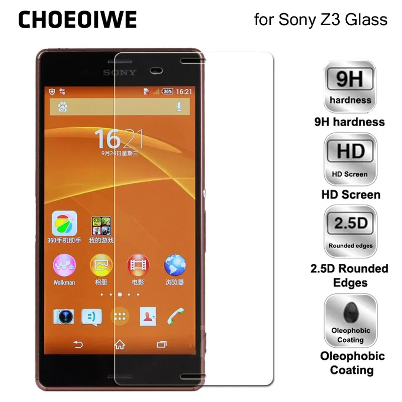 Защитное стекло CHOEOIWE 2.5D 9H закаленное для Sony Xperia Z3 D6603 D6643 D6653 D6616 D6633 защитная