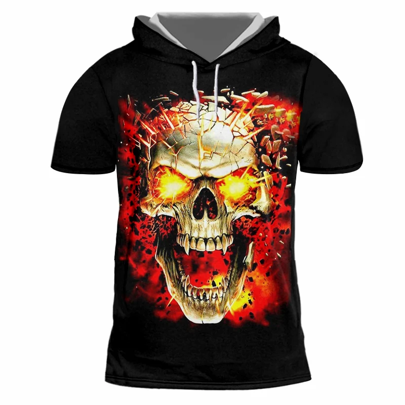 Женская/мужская футболка с капюшоном OGKB черная Повседневная 3D принтом