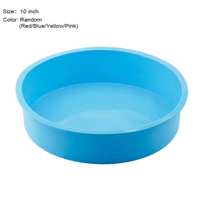 10 inch Random color Случайный цвет силиконовый торт Круглой Формы Кухня Формы для выпечки DIY десерты выпечка плесень формы для торта, Мусса форма для выпечки Инструменты - Цвет: 10 inch Random color