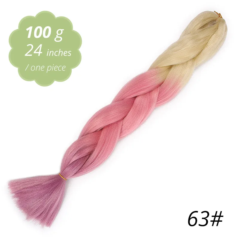 63 AISI BEAUTY Crochet Braids Synthetic Hair Jumbo Braiding Hair 100g/Pack Pink Grey Twists Braids Hair Extensions - Цвет: 63