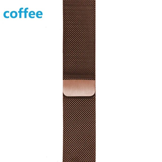 Coffee Сетка Нержавеющая сталь Миланская петля, ремешок для apple watch 42mm, 38 мм, Ремешок Браслет, ремешок для наручных часов iwatch серии 3/2/1 - Цвет ремешка: Coffee