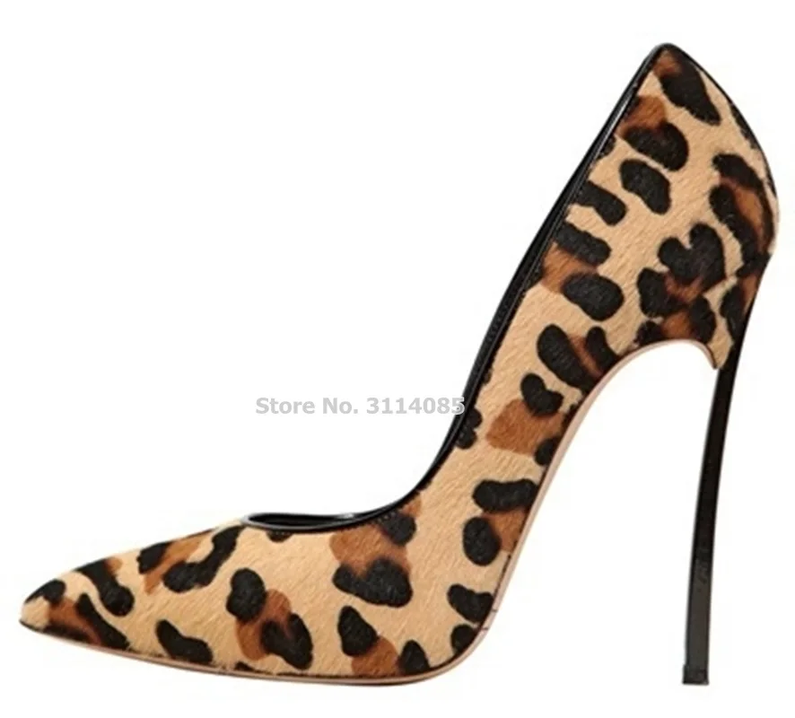 Women Sexy Srping Blade Metal Heel Pumps Zebra Pattern Horsehair Dress Shoes Leopard Banquet Party Wedding Dropship | Обувь