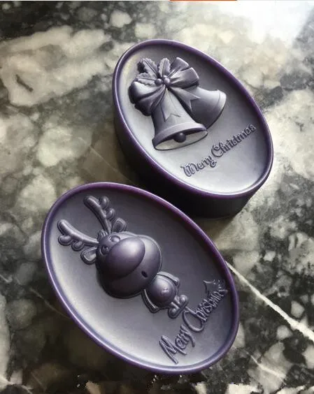 

Christmas Silicone Mold for Soap and Candles Making Mould Diy Craft Molds Silicone Rubber Deer Christmas Bells PRZY Eco-friendly