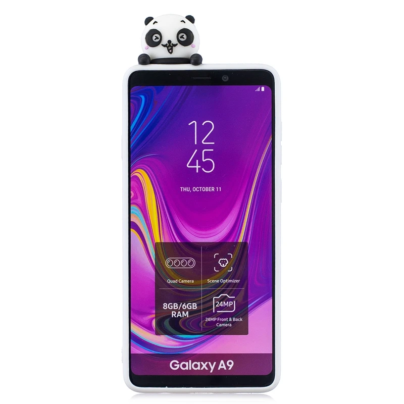 Etui для samsung A7 чехол Galaxy A9 чехол 3D, панда, единорог, силиконовые крышки для samsung Galaxy A7 A9 A8 A6 плюс A3 A5 чехол