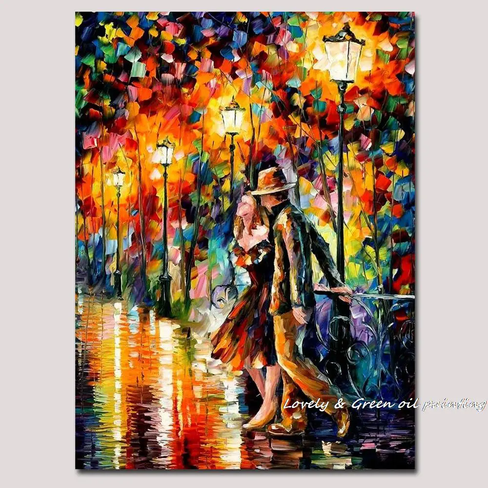 Ручная картина маслом для любителей ходьбы палитра ножей холст Настенная