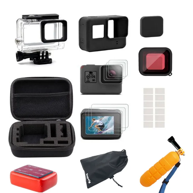 Suptig для Gopro набор аксессуаров крепление монопод Штатив Go pro Hero2018 Hero7 Hero 6 5 Черная