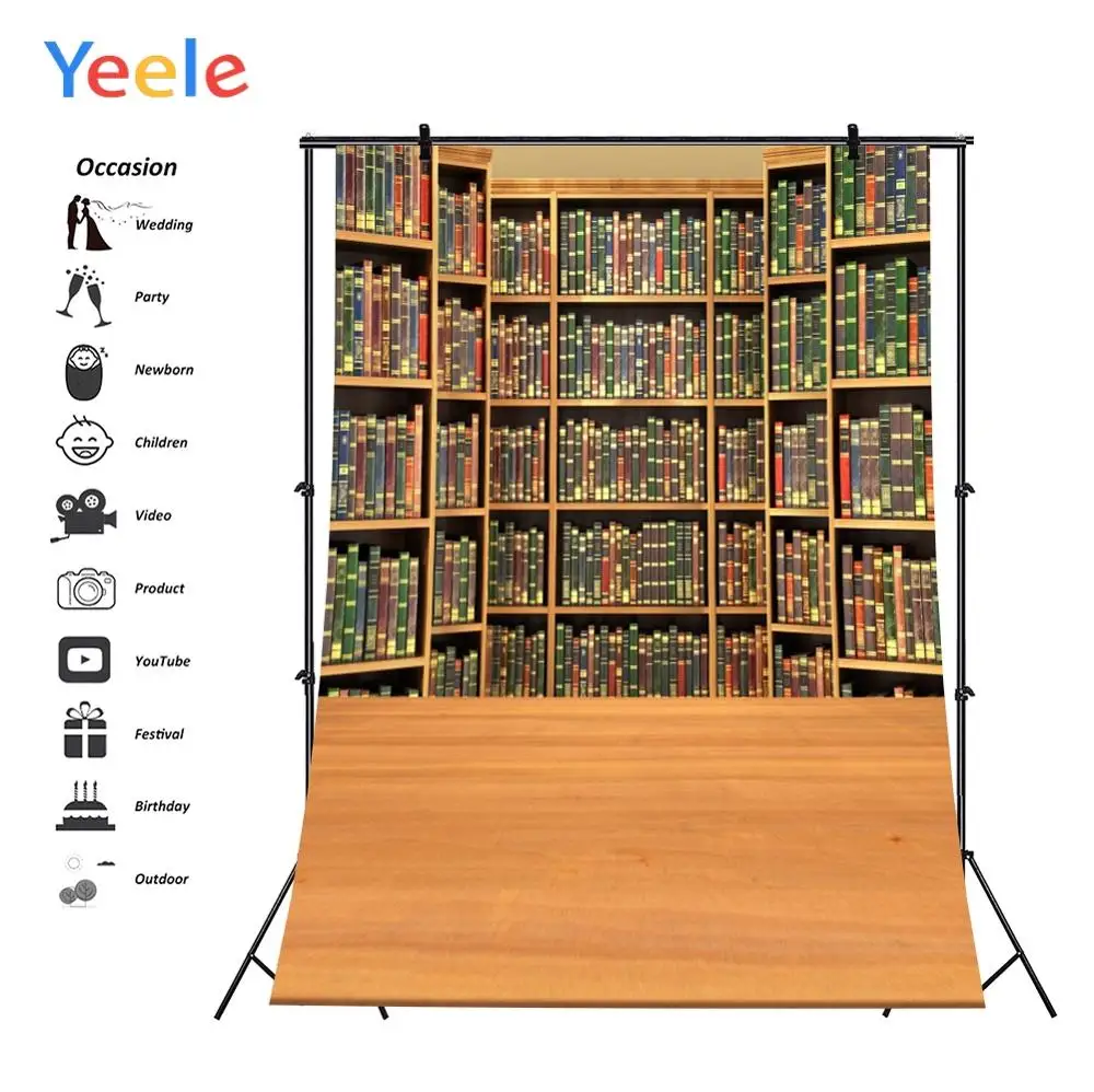 Yeele библиотеки книжные полки деревянный пол школьника фотографии фоны