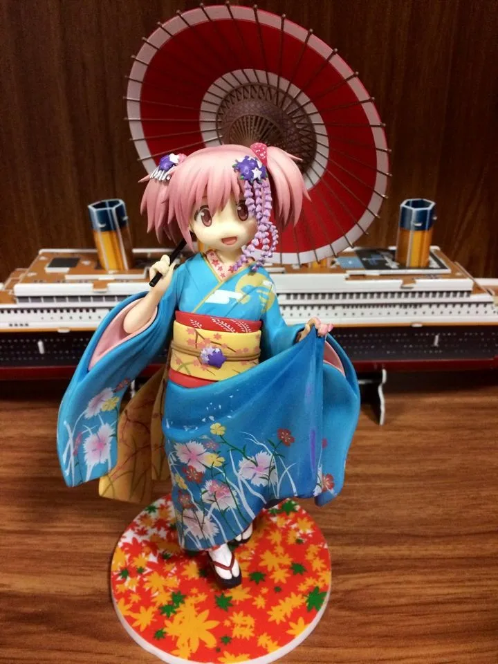Японское аниме фигурка Puella Magi Madoka Magic Kaname Madoka кимоно Ver 22 см ПВХ 1/8 Масштаб Модель Коллекция Kawaii Девушка Кукла