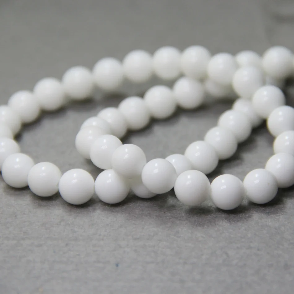

8mm Fashion White Onyx beads Round chalcedony shape DIY stones Loose 15" 2pc/lot Jewelry making design wholesale