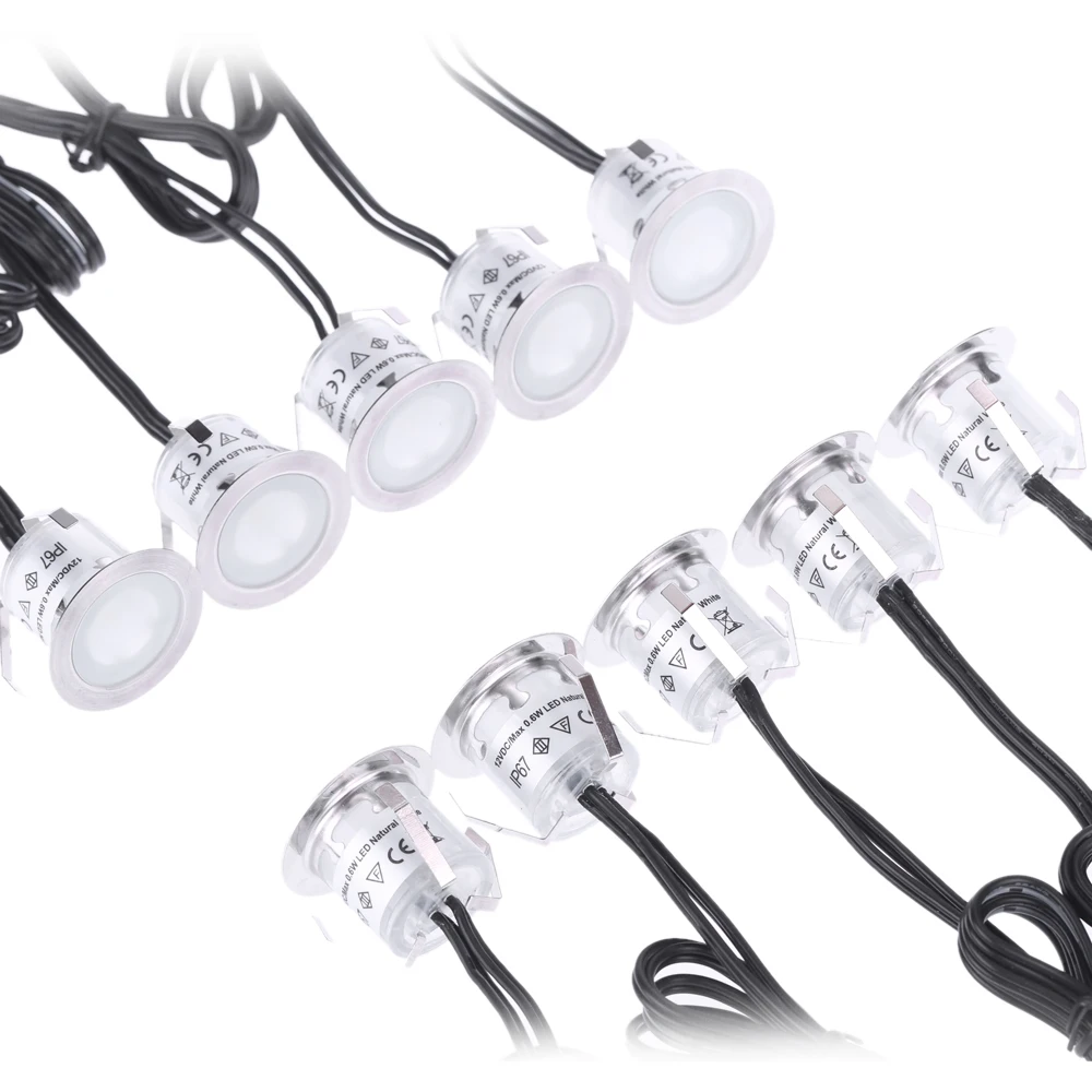 

10PCS 32mm LED Deck Lights 6W 500LM SMD2835 EU/US/UK Plug for Outdoor Garden Pathway Decor Underground Waterproof Spotlight