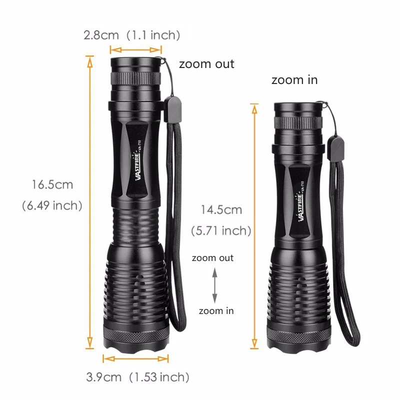 Тактический масштабируемый светодиодный охотничий фонарик XML T6 1000 лм фонарь с 7