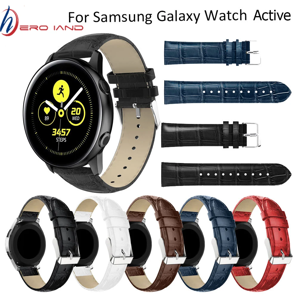 Ремешок из крокодиловой кожи для Samsung Gear S2 galaxy watch active 2 Xiaomi Huami Amazfit Bip BIT 20