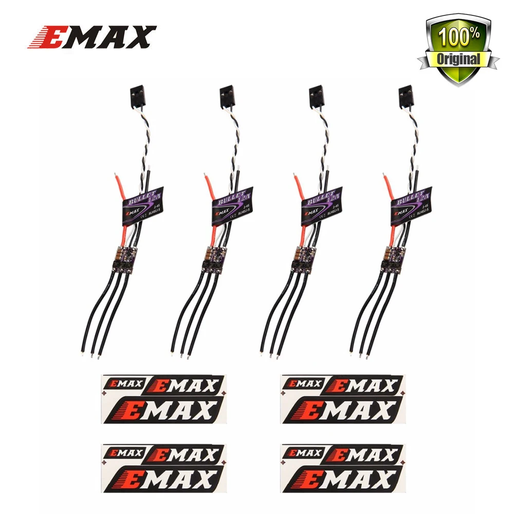 EMAX 4 шт. 12A Bullet Series BLHeli S ESC с электронным контролем скорости 2 бесщеточный для FPV