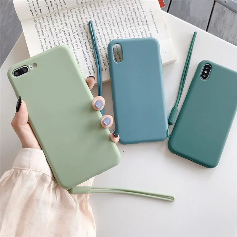 Отсутствие Карамельный цвет матовый пара чехол для iphone X XS Max XR Чехлы для iphone 7 8 6 6S P lus крышка с ремешок для запястья