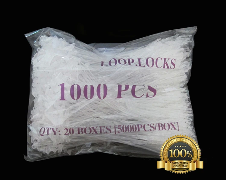 Пластиковая петля с фиксатором замком для крепления бирок на Сумки Одежду