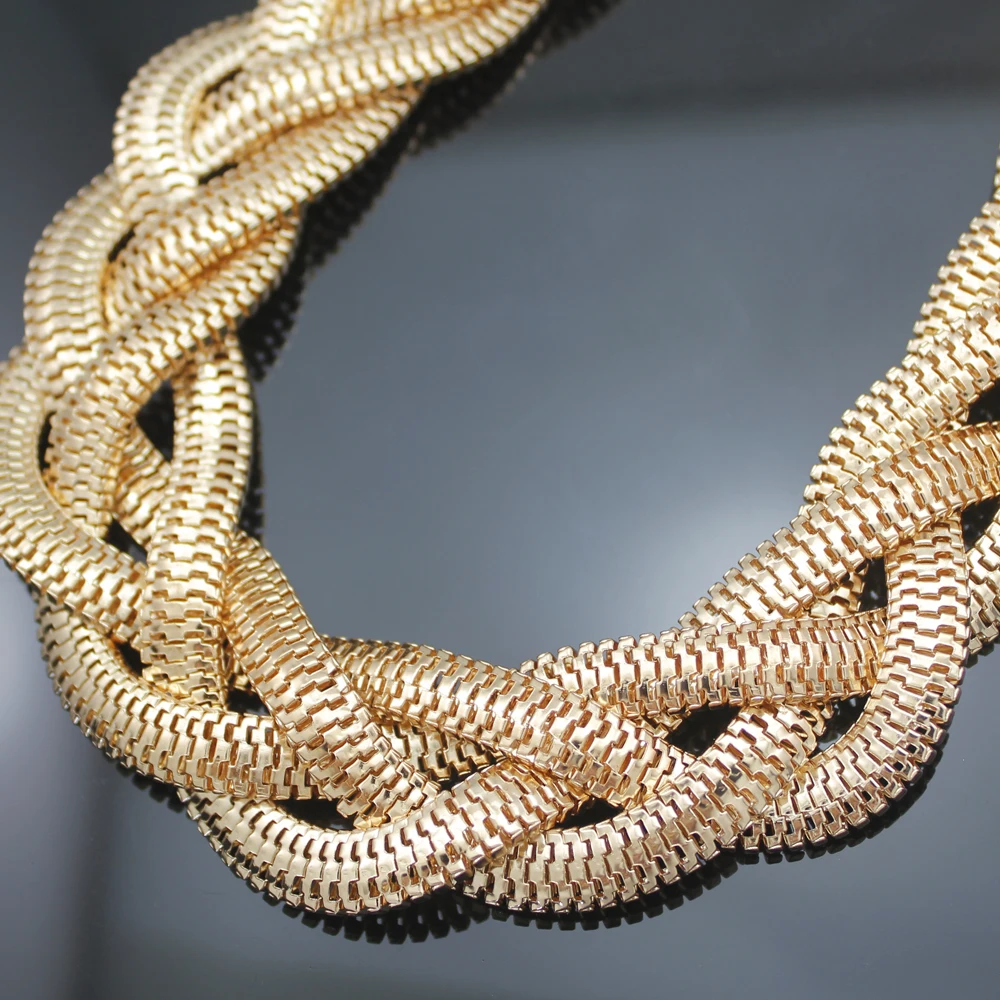 Винтажная Золотая египетская Клеопатра массивная плетеная цепочка в виде змеи