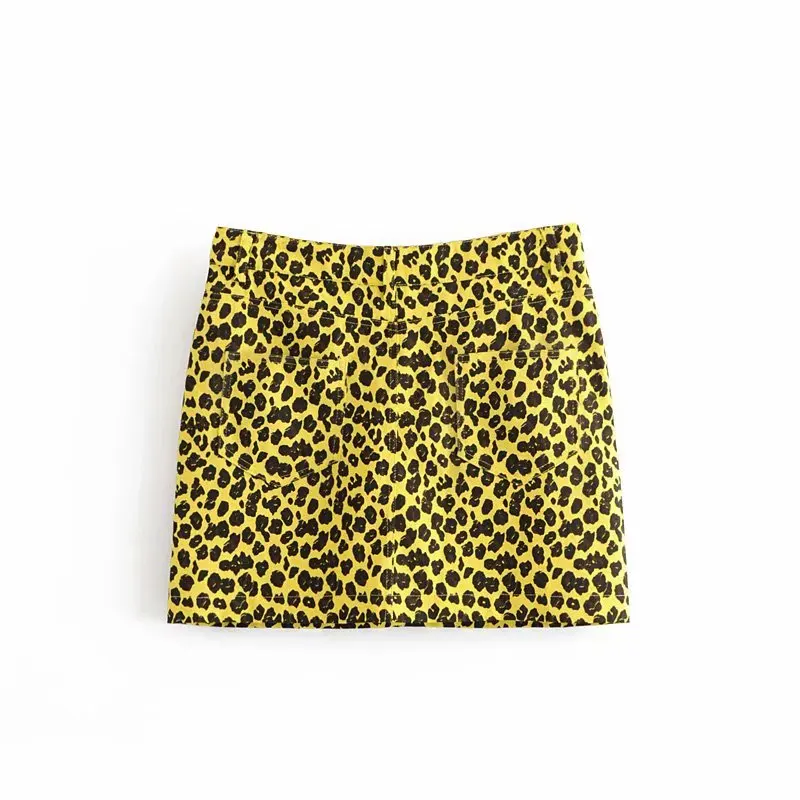 Винтажная Женская мини-юбка с высокой талией и леопардовым принтом 2019 | одежда