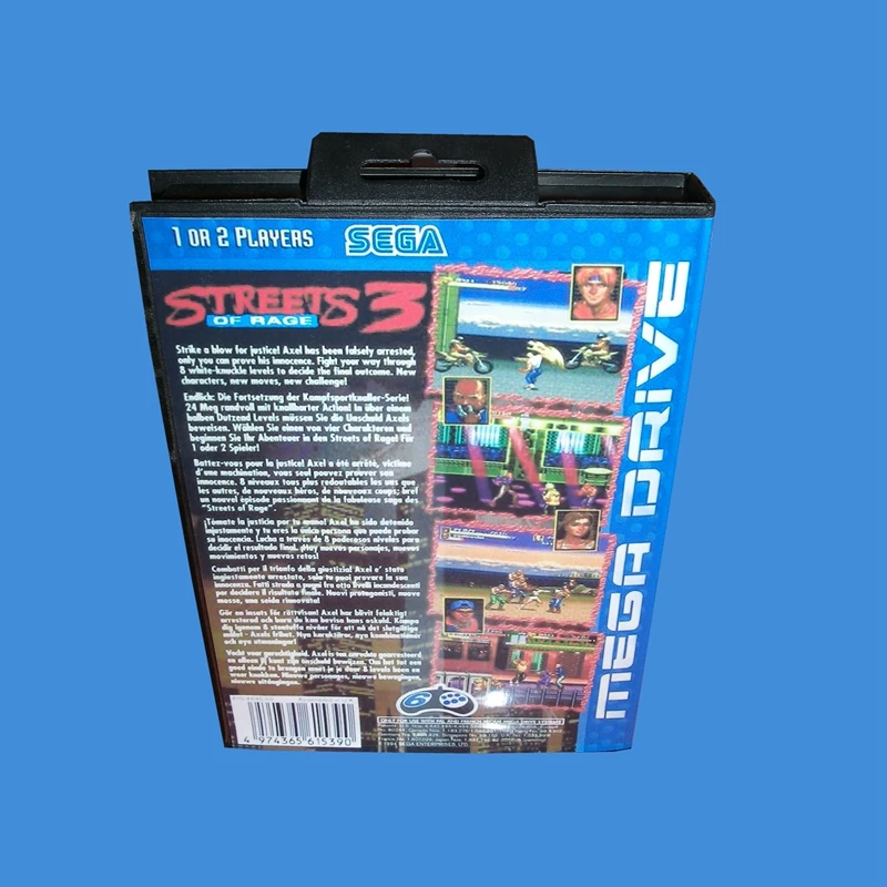 Улицы ярости 3 с коробкой и руководством 16bit MD карточная игра для Sega игры Mega Drive