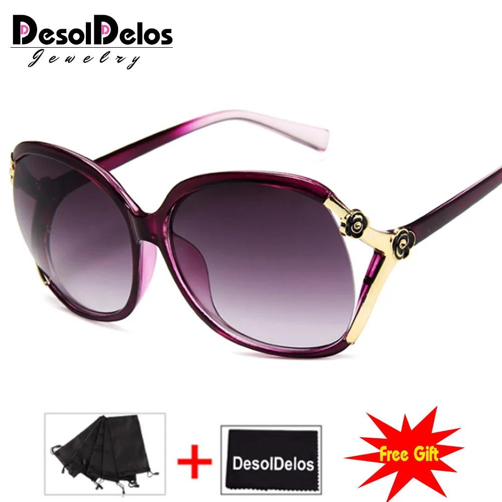 DD Ретро негабаритных Овальные Солнцезащитные очки Для женщин Элитный бренд