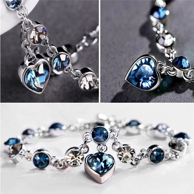 Океана с принтом сердце Любовь Сердце-образный персик из австрийского кристалла