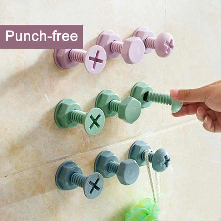 3 шт. простой симпатичный винтовой кухонный пластиковый крюк для ванной комнаты